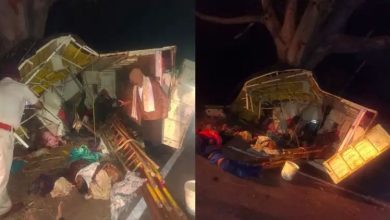 Photo of 6 pilgrims killed, 16 injured in road accident in Belagavi District