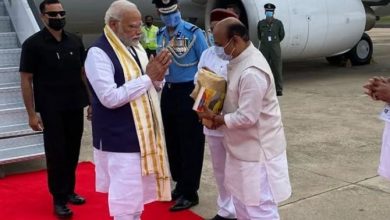 Photo of PM Arrives In Kalaburgi; CM Bommai, Governor Accord Warm Welcome